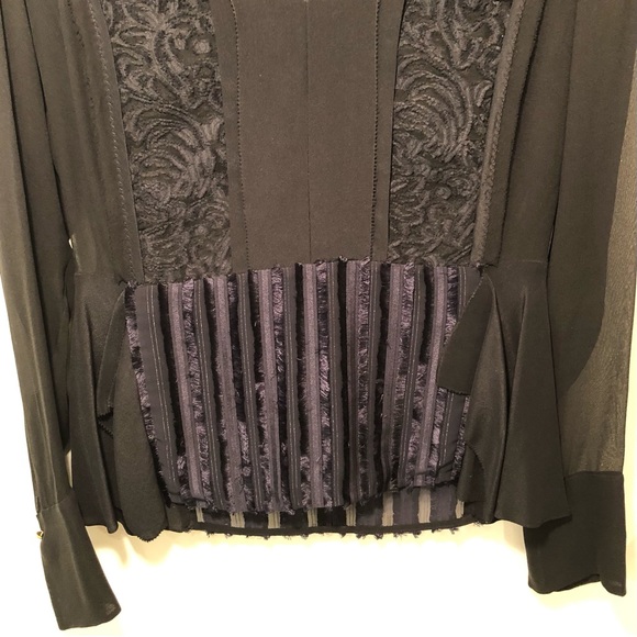 3.1 Phillip Lim Black Silk Textured Top - Picture 7 of 13